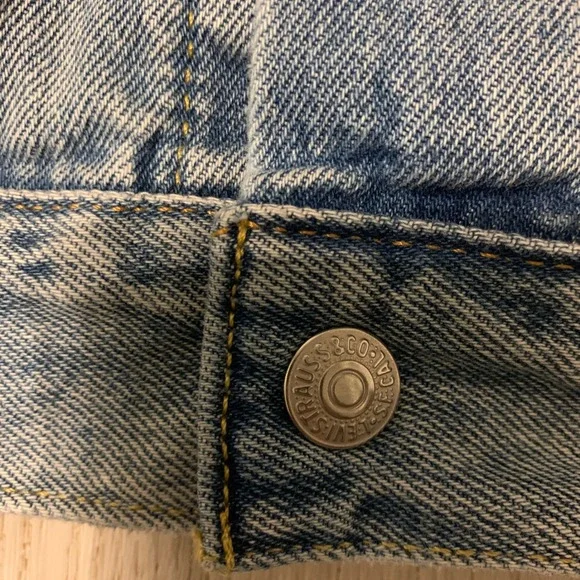 Levi's Strauss Mens Hybrid Hoodie Tucker Jacket Medium Wash Blue Denim - Picture 8 of 15